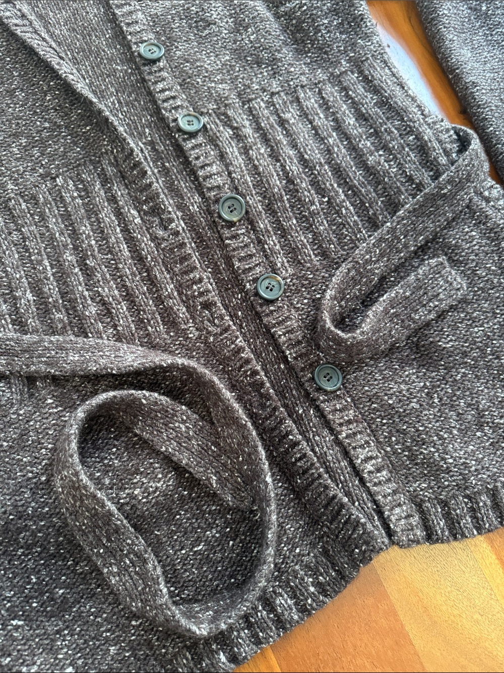 J. Crew Brown Hooded Button-Front Knit Cardigan with Belt - Picture 5 of 12
